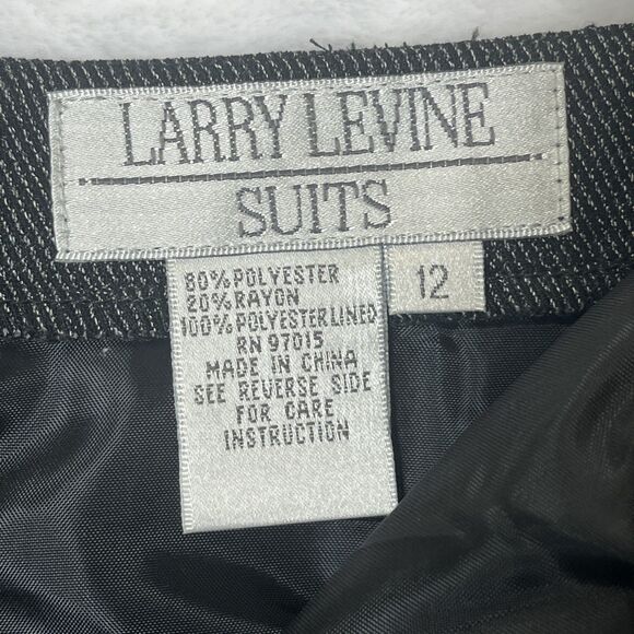 Larry Levine Suits 2-Piece Pant Suit Lined 4-Button Black White Size 12 NEW - Picture 5 of 13
